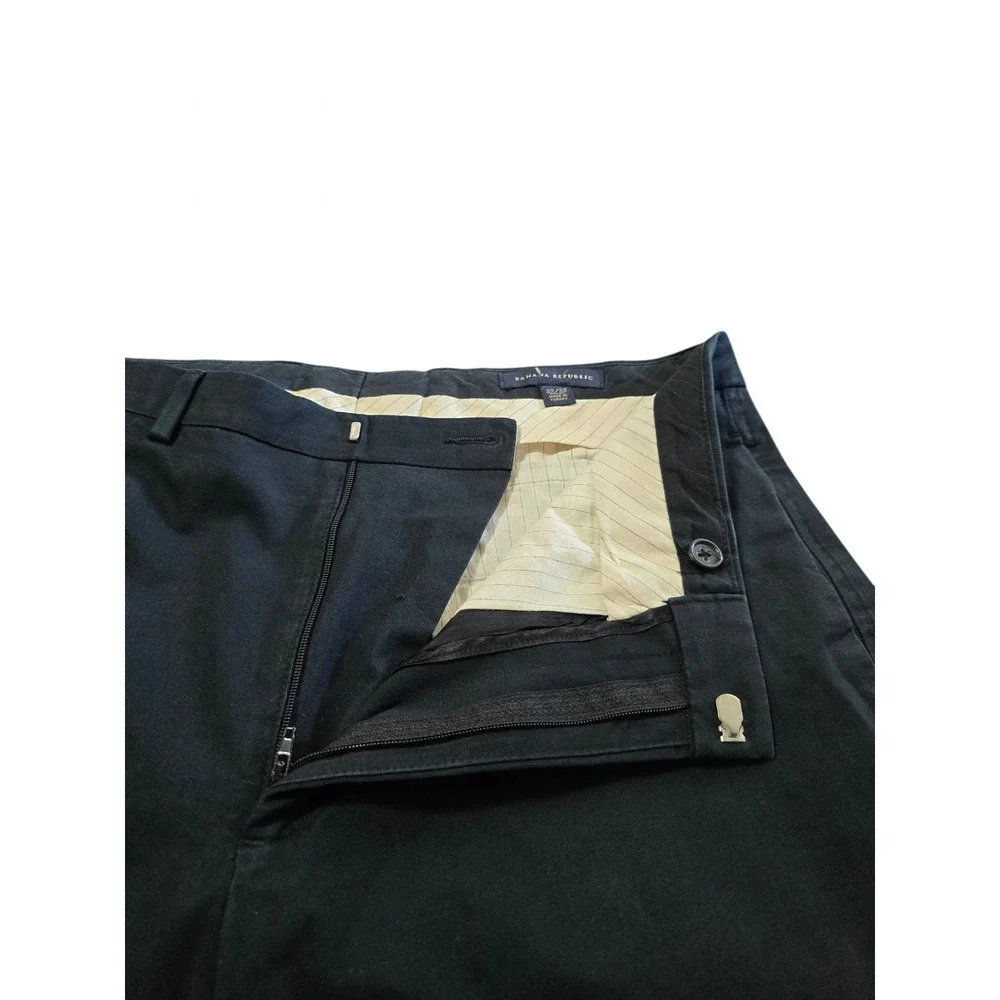 Banana Republic Vintage Straight Leg Cotton Blend Dress Pants In Black Sz 32x31